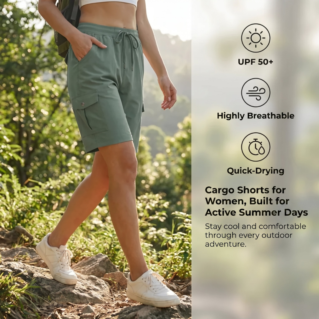 TrailPocket™ - Quick-Dry Cargo Shorts with Spacious Pockets & UPF 50+ for Women