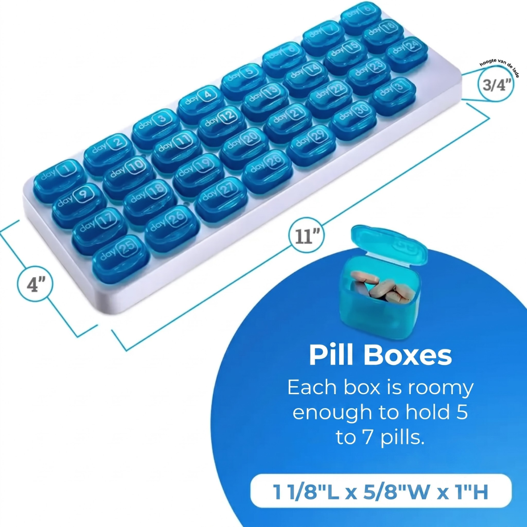 DoseMate™ - Stay Organised with a Practical 31-Day Pill Organiser
