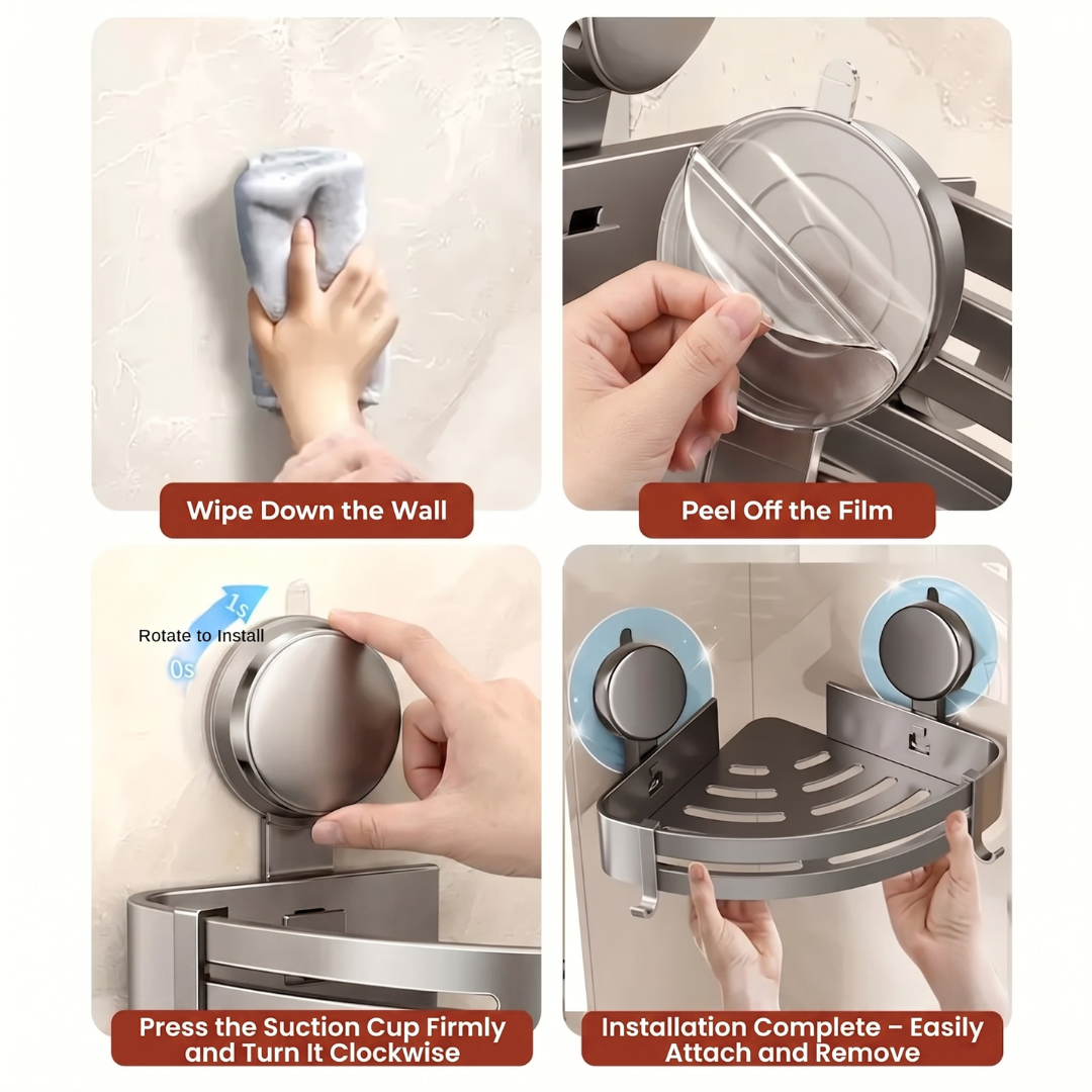 ShowerRack™ - Drill-Free Shower Storage Shelf for a Clutter-Free Bathroom