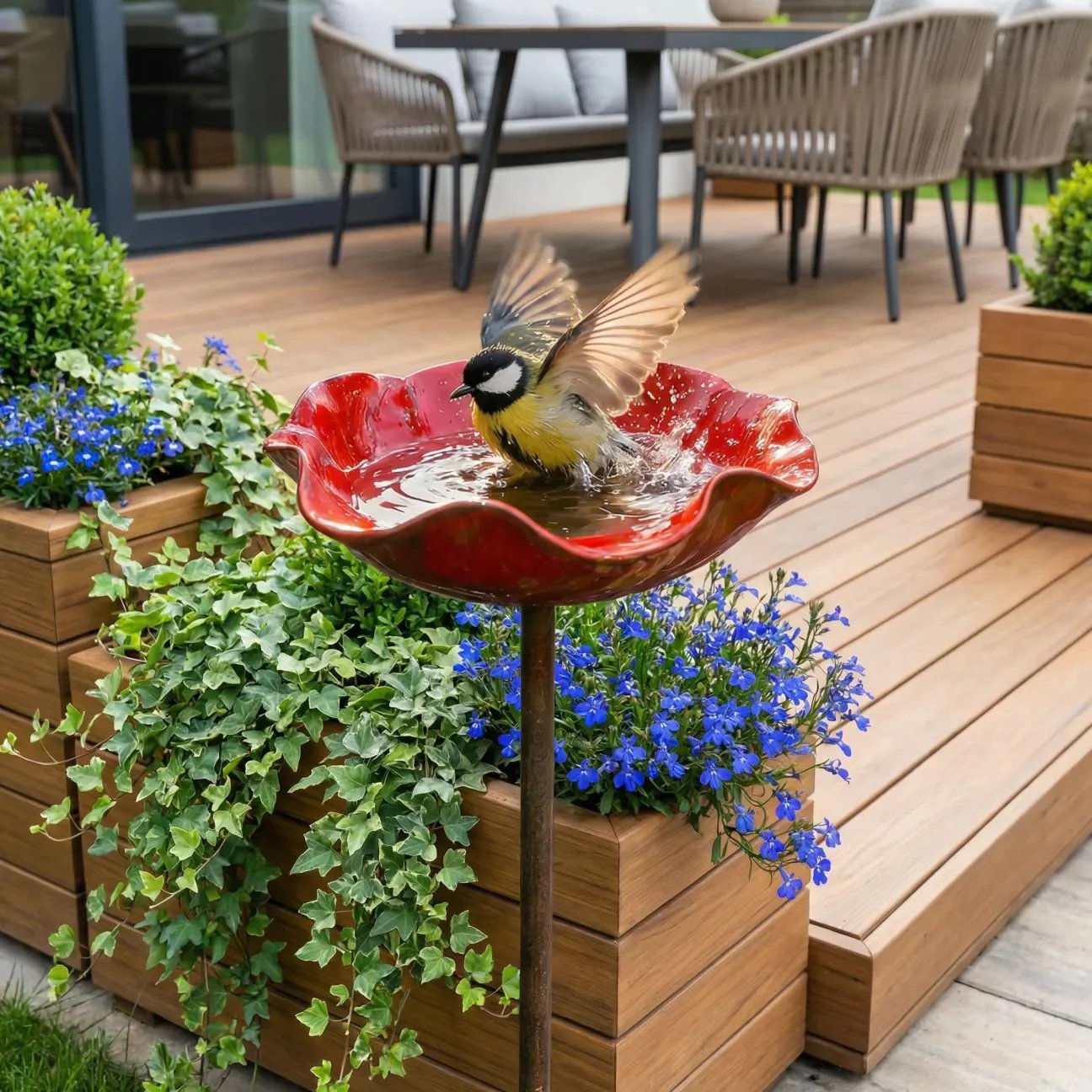 AviFlora™ – Botanical Bird Bath for Birds, Bees & Butterflies