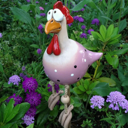YardHen™ – Decorative Ceramic Garden Hen with Dangling Legs