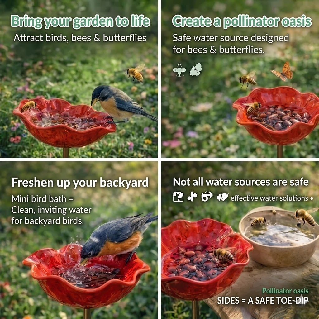 AviFlora™ – Botanical Bird Bath for Birds, Bees & Butterflies