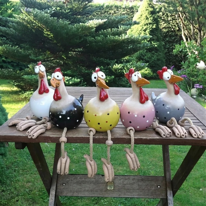 YardHen™ – Decorative Ceramic Garden Hen with Dangling Legs